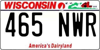 WI license plate 465NWR