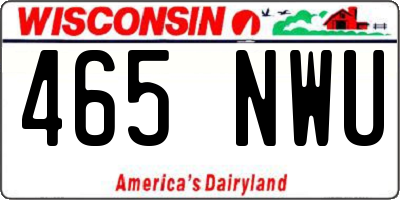 WI license plate 465NWU