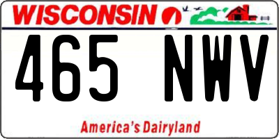 WI license plate 465NWV