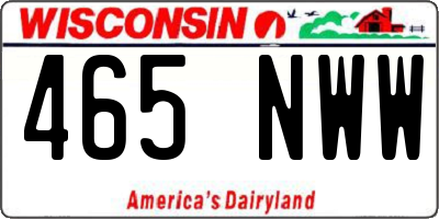 WI license plate 465NWW