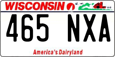 WI license plate 465NXA
