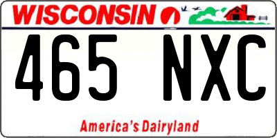 WI license plate 465NXC