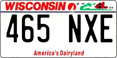 WI license plate 465NXE