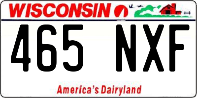 WI license plate 465NXF