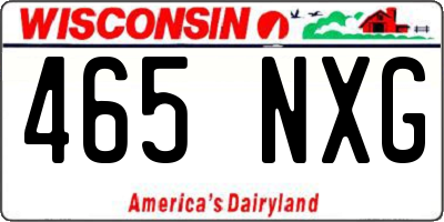WI license plate 465NXG