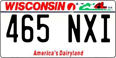 WI license plate 465NXI
