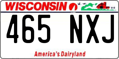 WI license plate 465NXJ