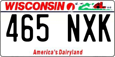 WI license plate 465NXK