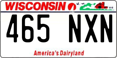 WI license plate 465NXN