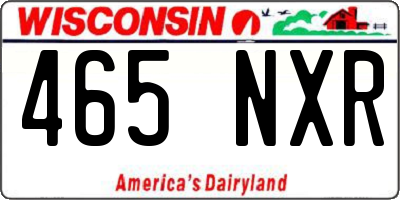 WI license plate 465NXR