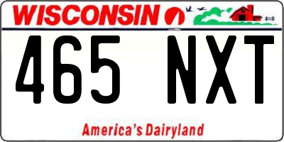 WI license plate 465NXT