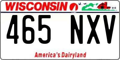 WI license plate 465NXV