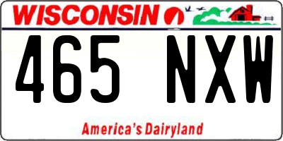 WI license plate 465NXW