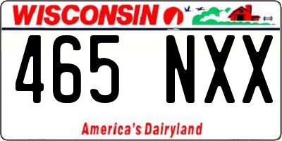 WI license plate 465NXX