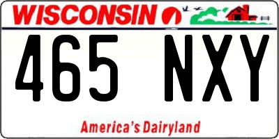 WI license plate 465NXY