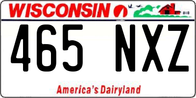 WI license plate 465NXZ