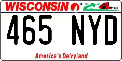 WI license plate 465NYD