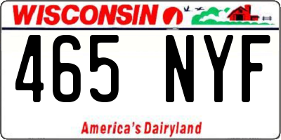WI license plate 465NYF