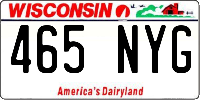 WI license plate 465NYG
