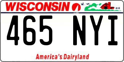 WI license plate 465NYI