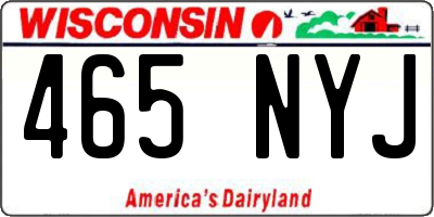 WI license plate 465NYJ