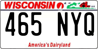 WI license plate 465NYQ