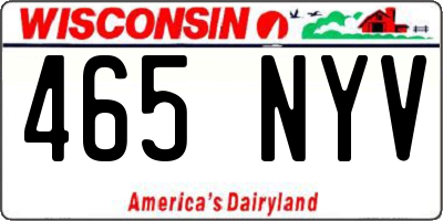 WI license plate 465NYV