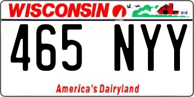 WI license plate 465NYY