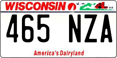 WI license plate 465NZA