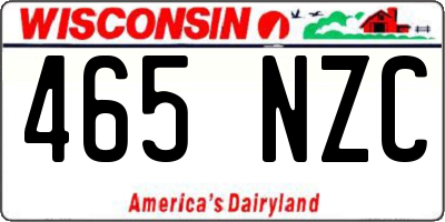 WI license plate 465NZC