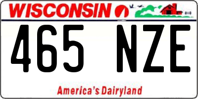 WI license plate 465NZE