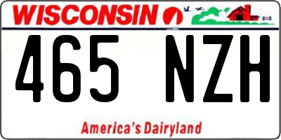 WI license plate 465NZH
