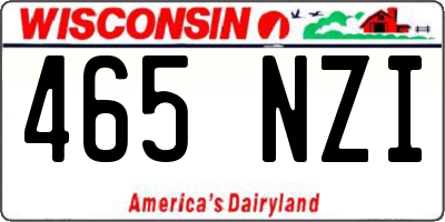 WI license plate 465NZI