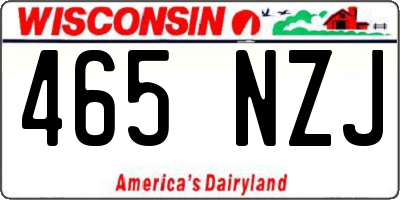 WI license plate 465NZJ