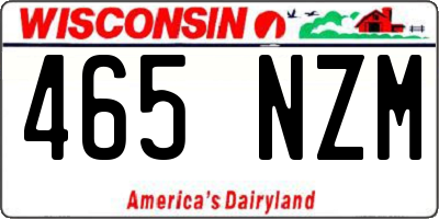 WI license plate 465NZM