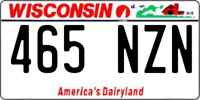 WI license plate 465NZN