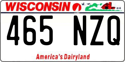 WI license plate 465NZQ