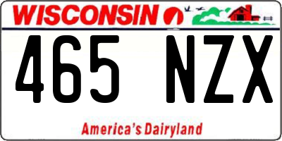 WI license plate 465NZX