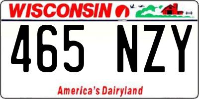 WI license plate 465NZY