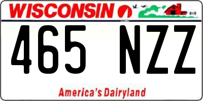 WI license plate 465NZZ