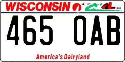 WI license plate 465OAB