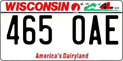 WI license plate 465OAE