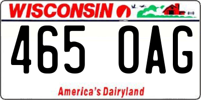WI license plate 465OAG