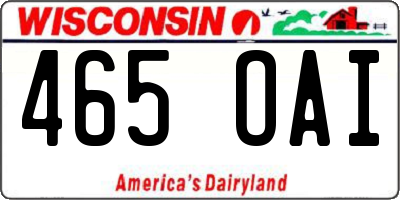 WI license plate 465OAI