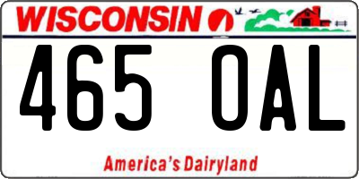 WI license plate 465OAL