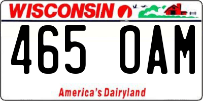 WI license plate 465OAM
