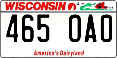 WI license plate 465OAO
