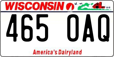 WI license plate 465OAQ