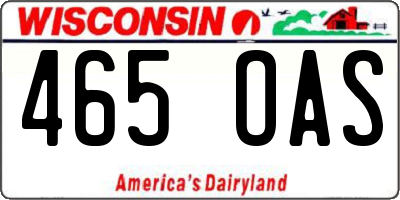 WI license plate 465OAS