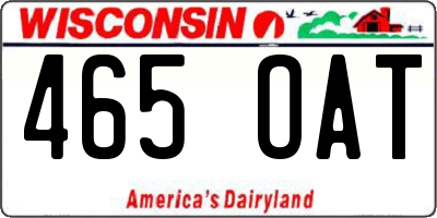 WI license plate 465OAT